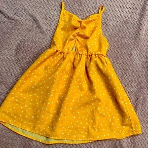 Girls Adorable Pat Pat 6-7 Year Yellow Polka Dot Dress